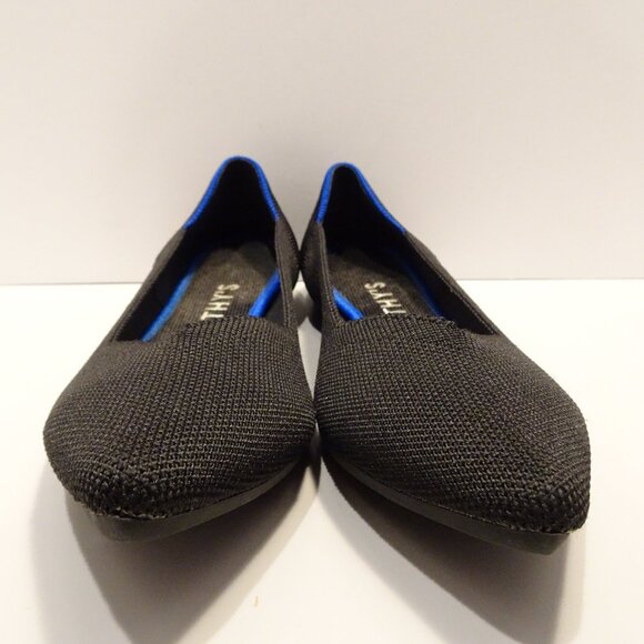 Rothy's The Point II Flats Shoes Black Knit Pointed Toe Ballet Women's Sz 7.5 - Picture 1 of 5